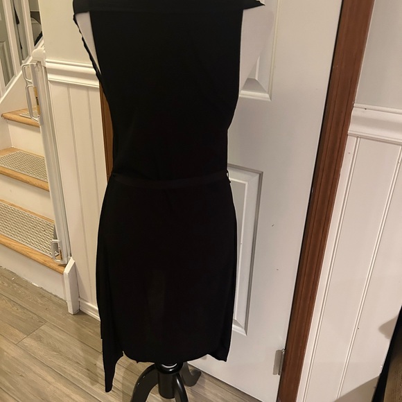 Venus black long vest with waist tie. - Picture 2 of 6